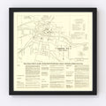 Vintage Map of Santa Fe, New Mexico 1925