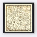 Vintage Map of Santa Fe, New Mexico 1932