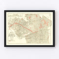 Vintage Map of Queens, New York 1937