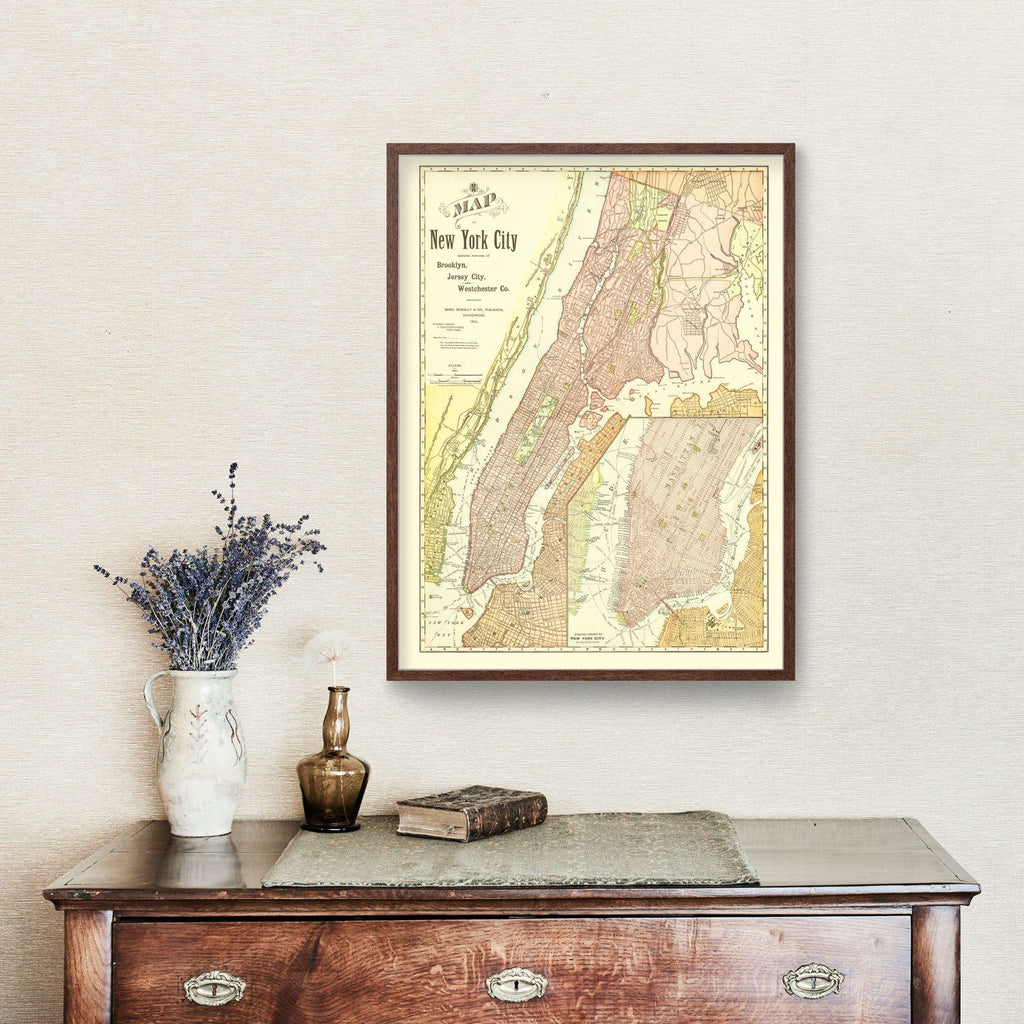 Vintage Map of Brooklyn, New York 1896