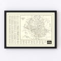 Vintage Map of Raleigh, North Carolina 1948