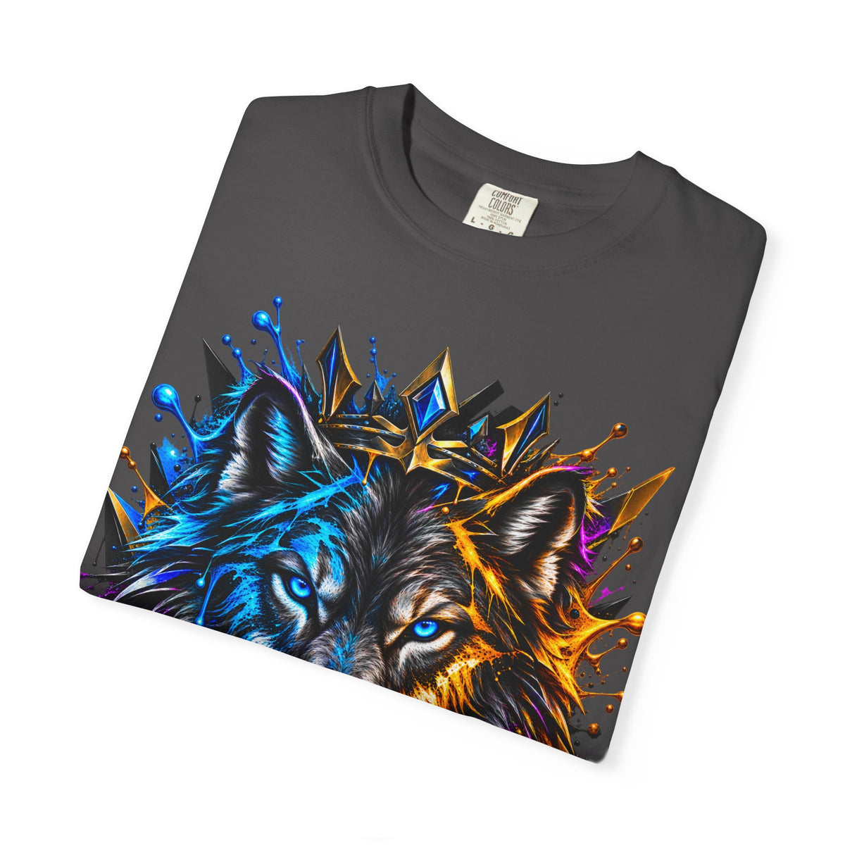 Wolf Head Graphic T-Shirt — Colorful Splash Art Tee