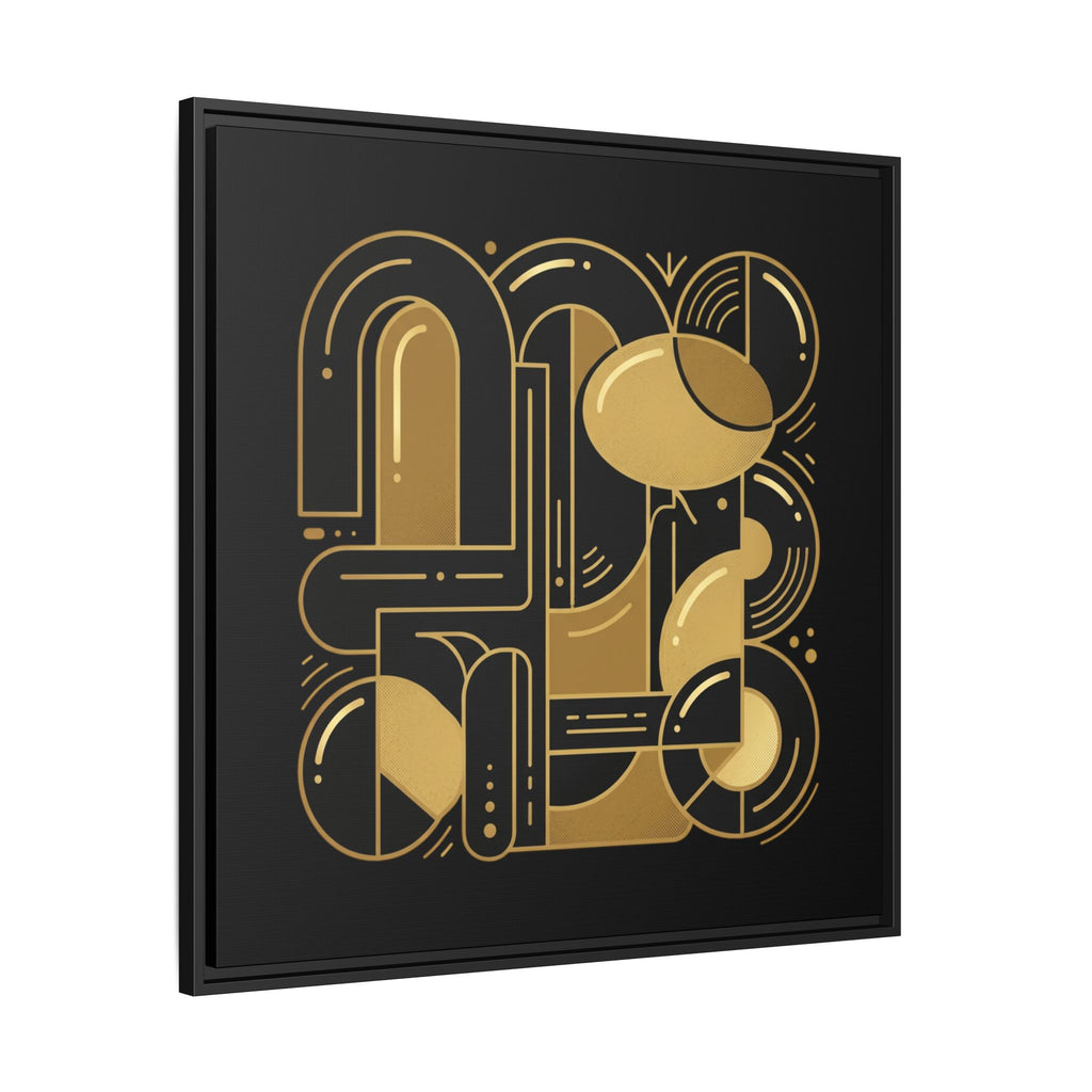 Gold Geometric Art Print — Framed Matte Canvas