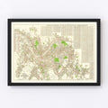 Vintage Map of Pittsburgh, Pennsylvania 1920