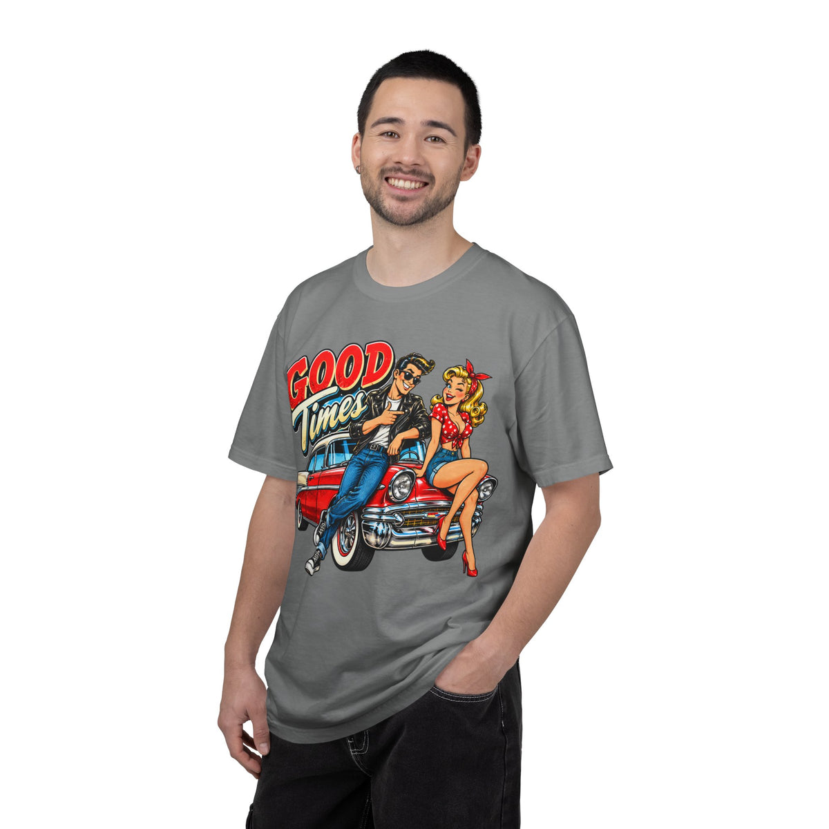 Good Times Retro Car Tee — Vintage 1950s Rockabilly Graphic T‑Shirt