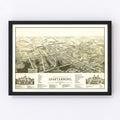 Vintage Map of Spartanburg, South Carolina 1891