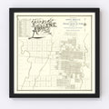 Vintage Map of Abilene, Texas 1885