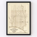 Vintage Map of Austin, Texas 1872