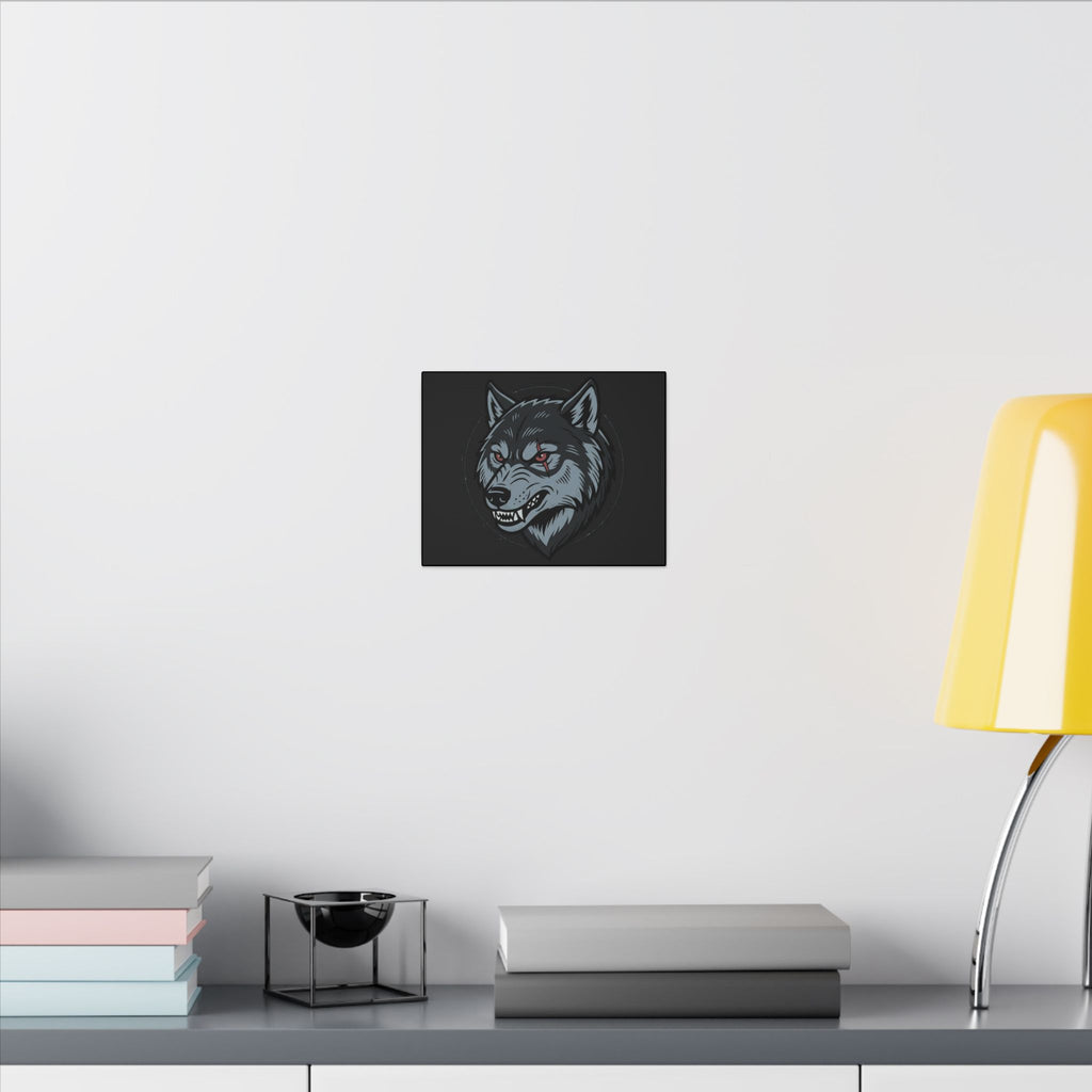 Wolf Head Canvas Wall Art — Fierce Gray Wolf Portrait Matte Stretched