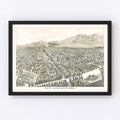 Vintage Map of Salt Lake City, Utah 1887