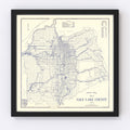 Vintage Map of Salt Lake City, Utah 1920