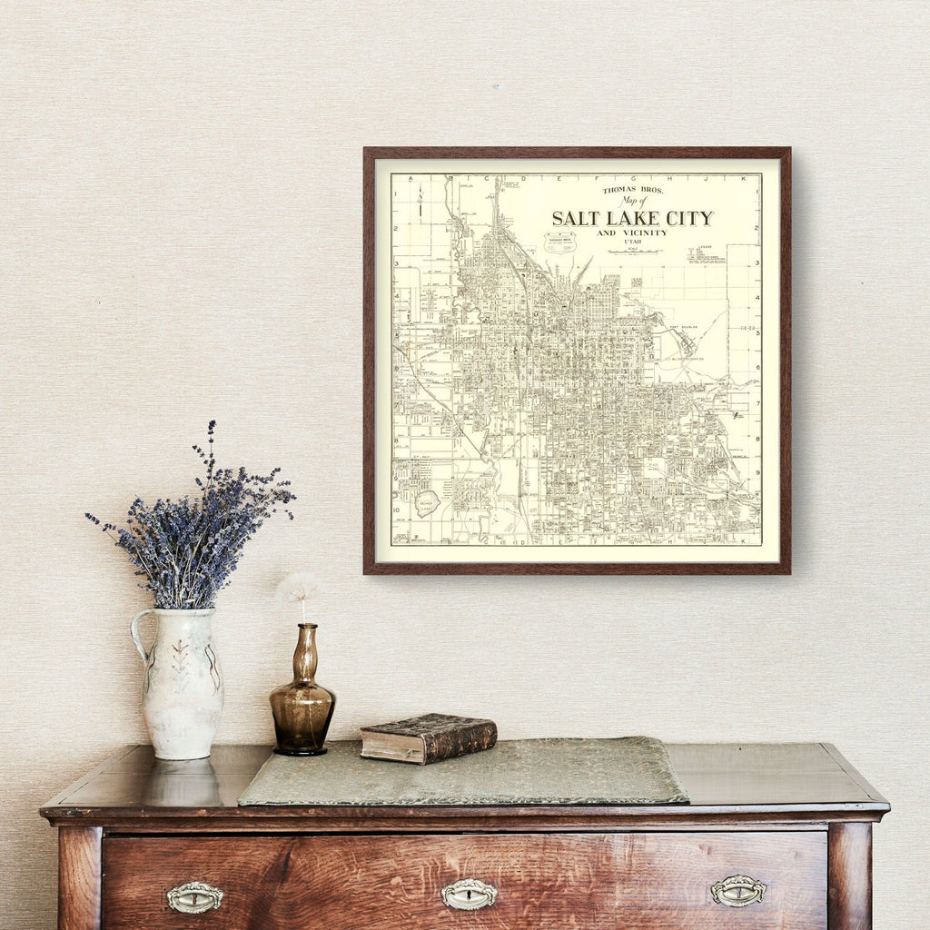 Vintage Map of Salt Lake City, Utah 1935