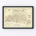 Vintage Map of Burlington, Vermont 1877