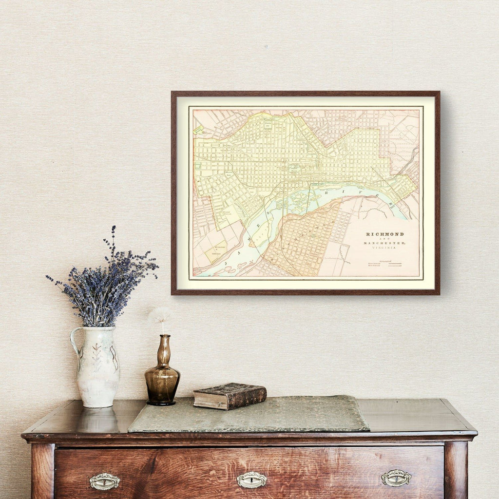 Vintage Map of Richmond, Virginia 1895