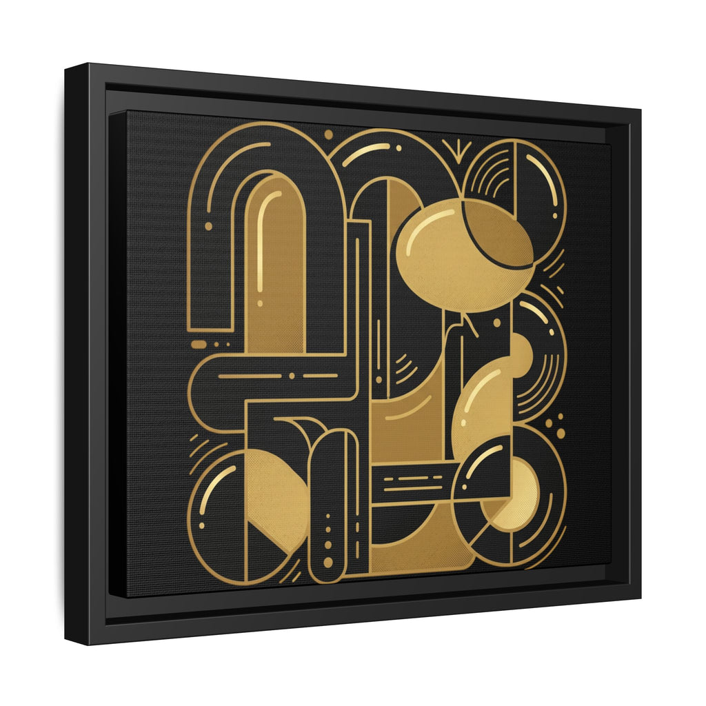 Gold Geometric Art Print — Framed Matte Canvas