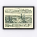 Vintage Map of Spokane Falls, Washington 1880