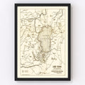 Vintage Map of Lake Tahoe, 1915