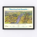 Vintage Map of Lake Champlain, 1932