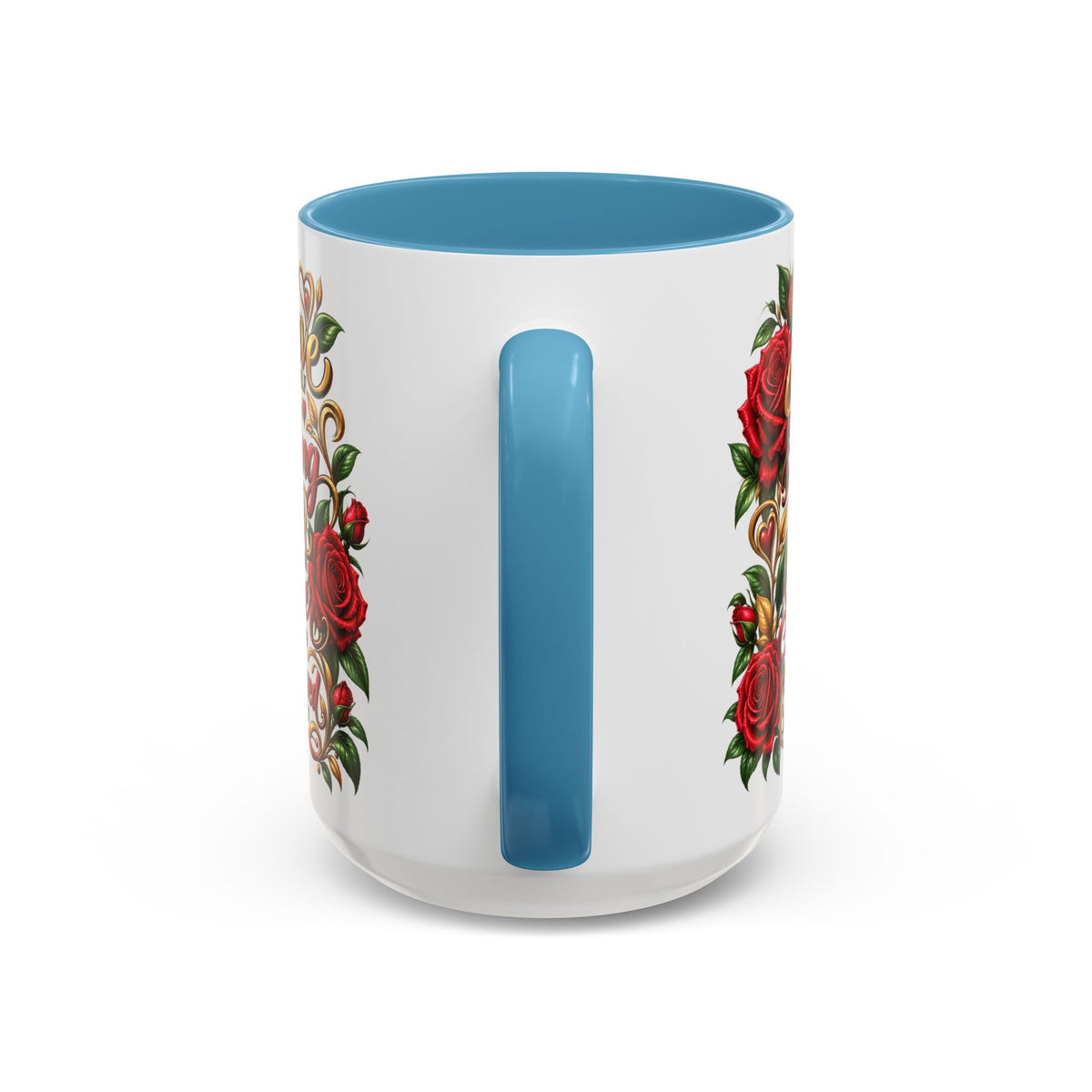 Inspirational Rose Coffee Mug — "Believe in Yourself" Motivational Tea Cup