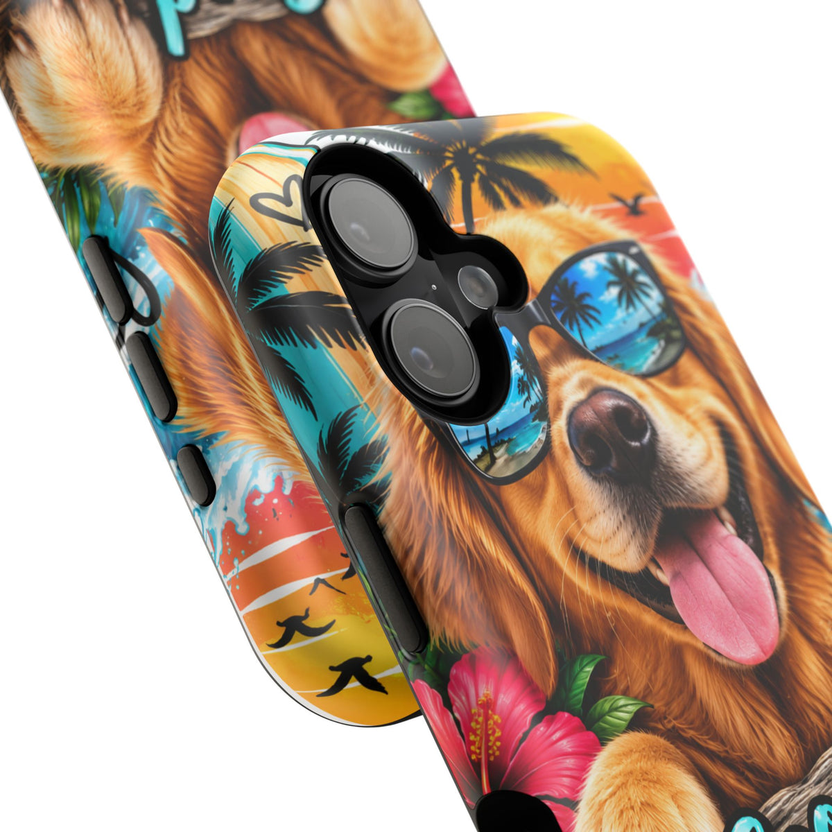 Phone Case — 'Good Vibes Only' Tropical Dog Impact-Resistant Case