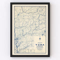 Vintage Map of Yuba County, California 1913