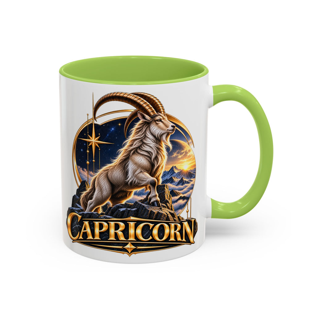 Capricorn Zodiac Coffee Mug — Astrological Goat Accent Mug (11/15oz)