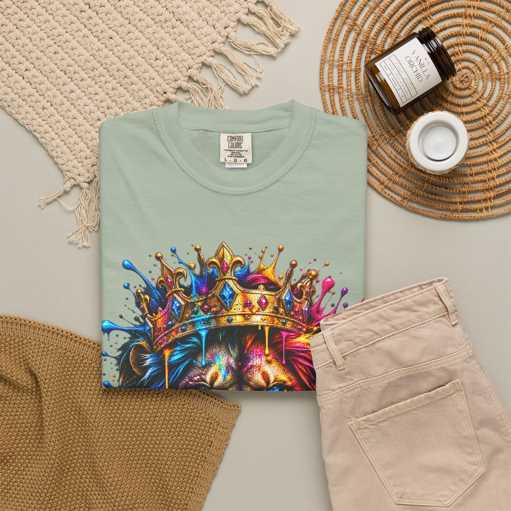 Color Splash Lion Tee — Regal Crown Graphic T-Shirt