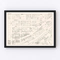 Vintage Map of Asbury Park, NJ Business Section 1947