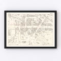 Vintage Map of Auburn, NY Business Section 1947