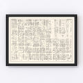 Vintage Map of Baltimore, MD Business Section 1947