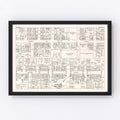 Vintage Map of Bayonne, NJ Business Section 1947