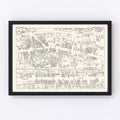 Vintage Map of East Orange, NJ Business Section 1947