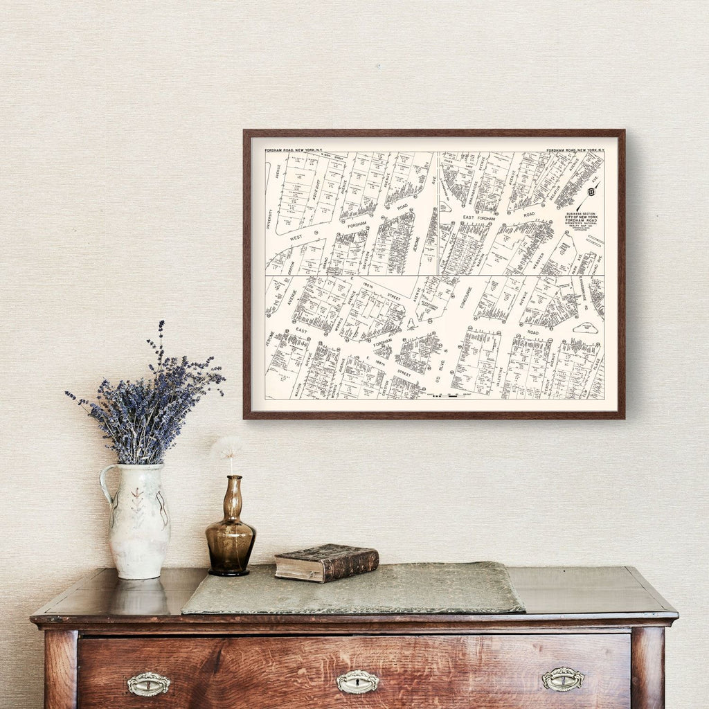 Vintage Map of New York City, NY Business Section 1947