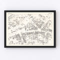 Vintage Map of Glens Falls, NY Business Section 1947