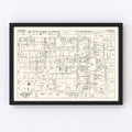 Vintage Map of Hagerstown, MD Business Section 1947