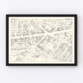 Vintage Map of Irvington, NJ Business Section 1947