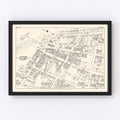 Vintage Map of Kingston, NY Business Section 1947