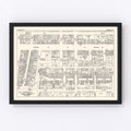 Vintage Map of Newburgh, NY Business Section 1947