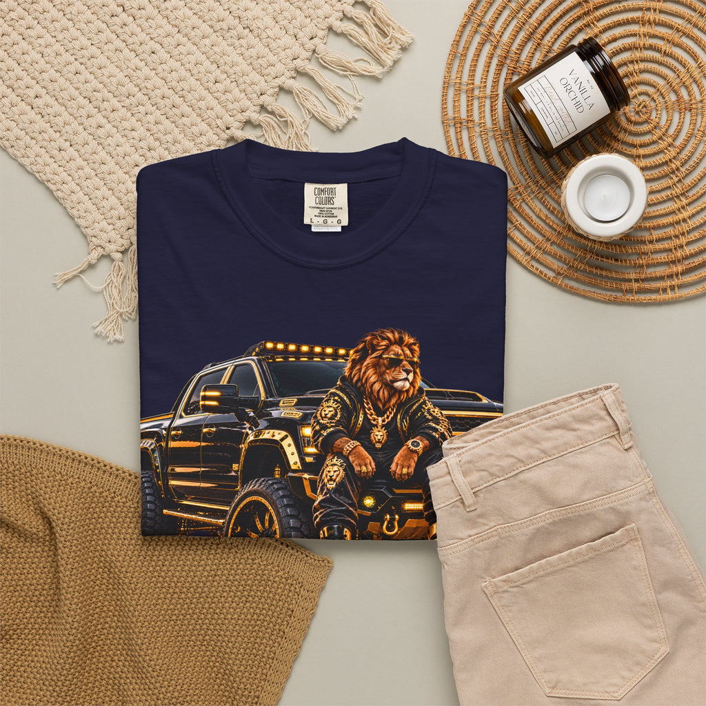 Lion Truck Graphic T-Shirt — Bold Off‑Road Crew Tee