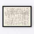 Vintage Map of Paterson, NJ Business Section 1947