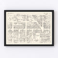 Vintage Map of Perth Amboy, NJ Business Section 1947