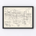 Vintage Map of Plainfield, NJ Business Section 1947