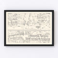 Vintage Map of Port Chester, NY Business Section 1947