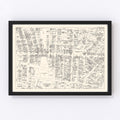 Vintage Map of Rochester, NY Business Section 1947