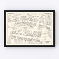 Vintage Map of Schenectady, NY Business Section 1947