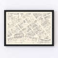 Vintage Map of Troy, NY Business Section 1947