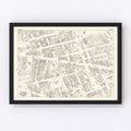 Vintage Map of Utica, NY Business Section 1947