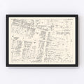 Vintage Map of White Plain, NY Business Section 1947