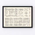 Vintage Map of Wilmington, DE Business Section 1947