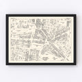 Vintage Map of Yonkers, NY Business Section 1947